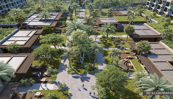 Luftaufnahme des Hotels Voyage Kundu in Lara